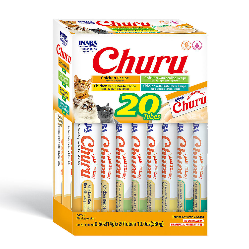 Inaba Churu Purees Variety Pack Cat Treats - Chicken, Grain Free 25%